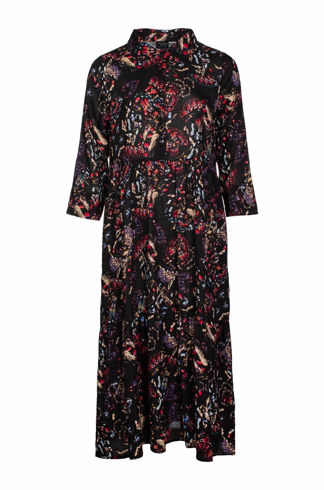 Dress | MULTI BUTTERFLY | 6543C1 retro-style Sharp Finish