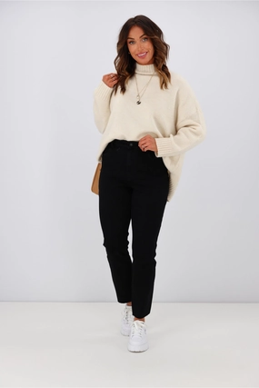 Little White Lie Billy Boyfriend Jean Black Balanced Stretch