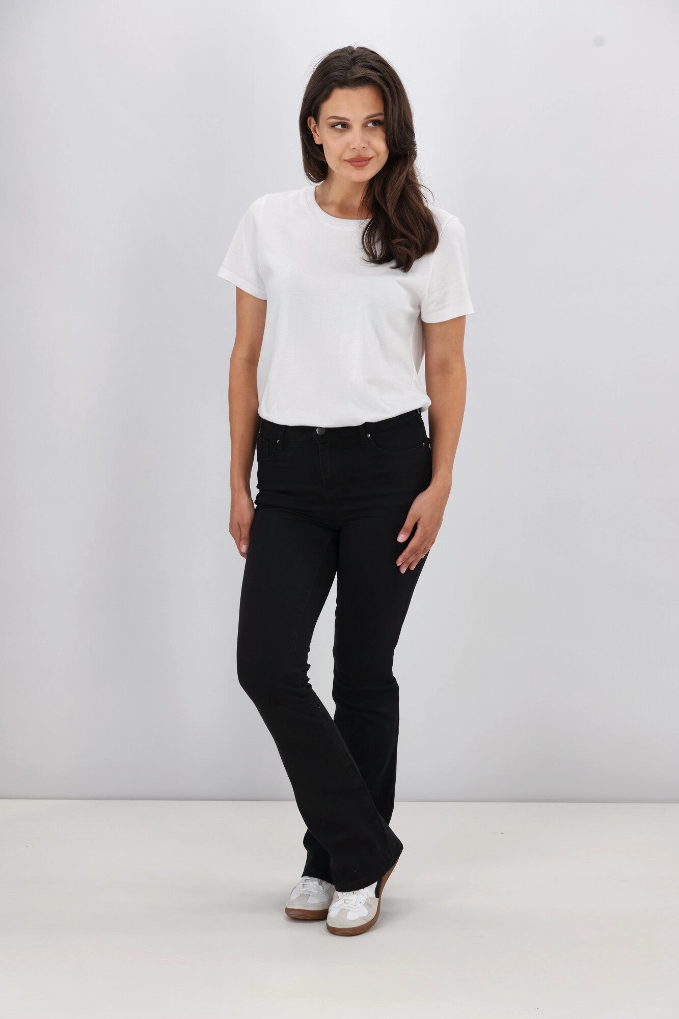 Chill Mode Shine On Label Sculpt Bootleg Jeans Full Length Black