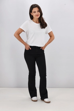 Tailored Shape Shine On Label Sculpt Bootleg Jeans Full Length Black