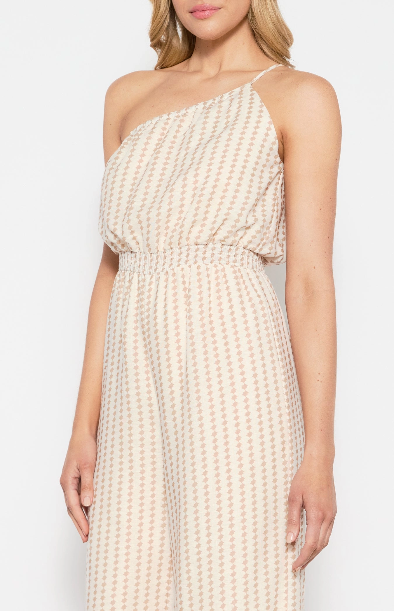 Style State Geo Print Jumpsuit White Quick Dry Technology