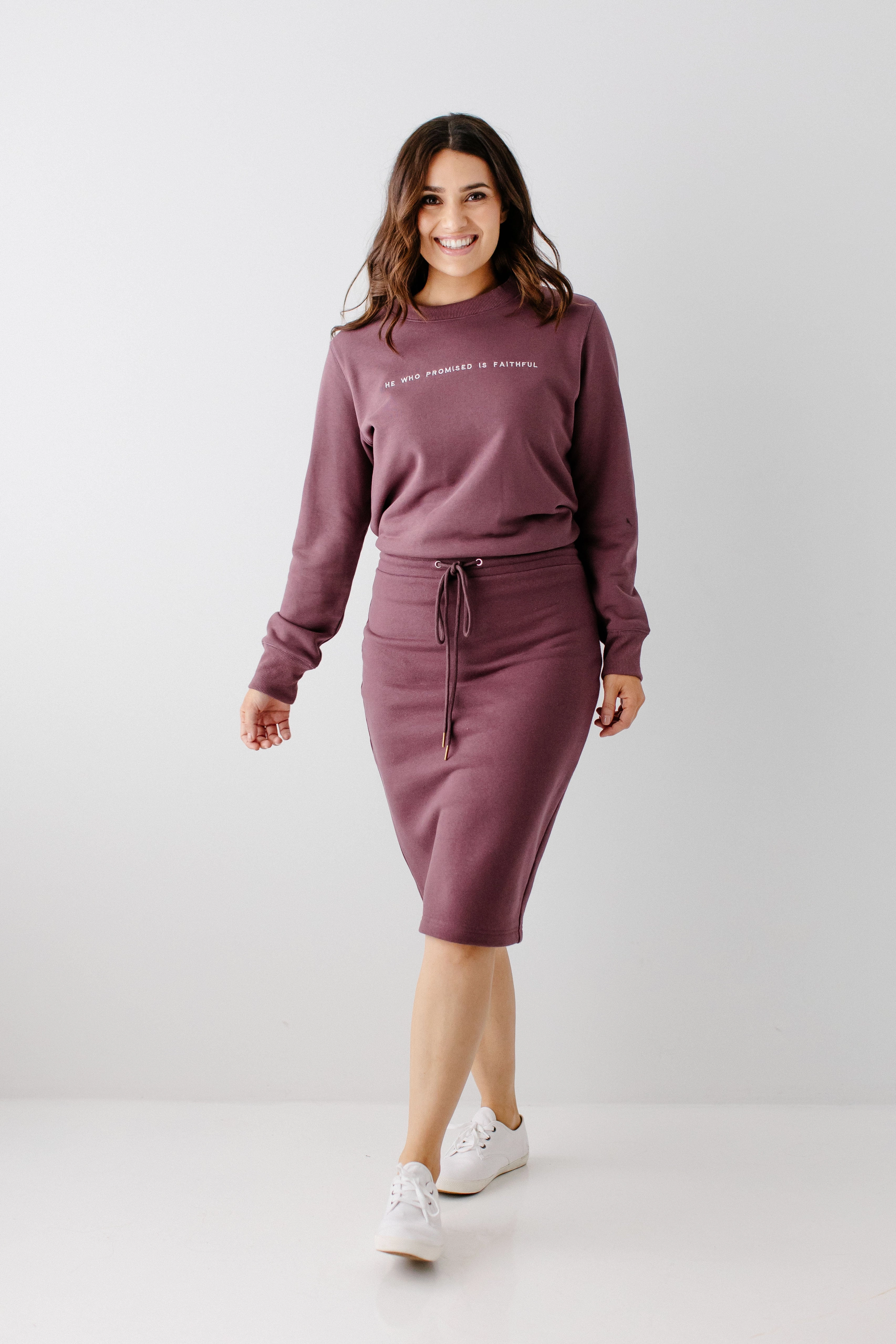 'Zion' Sweatshirt Skirt in Dusty Plum FINAL SALE Custom made