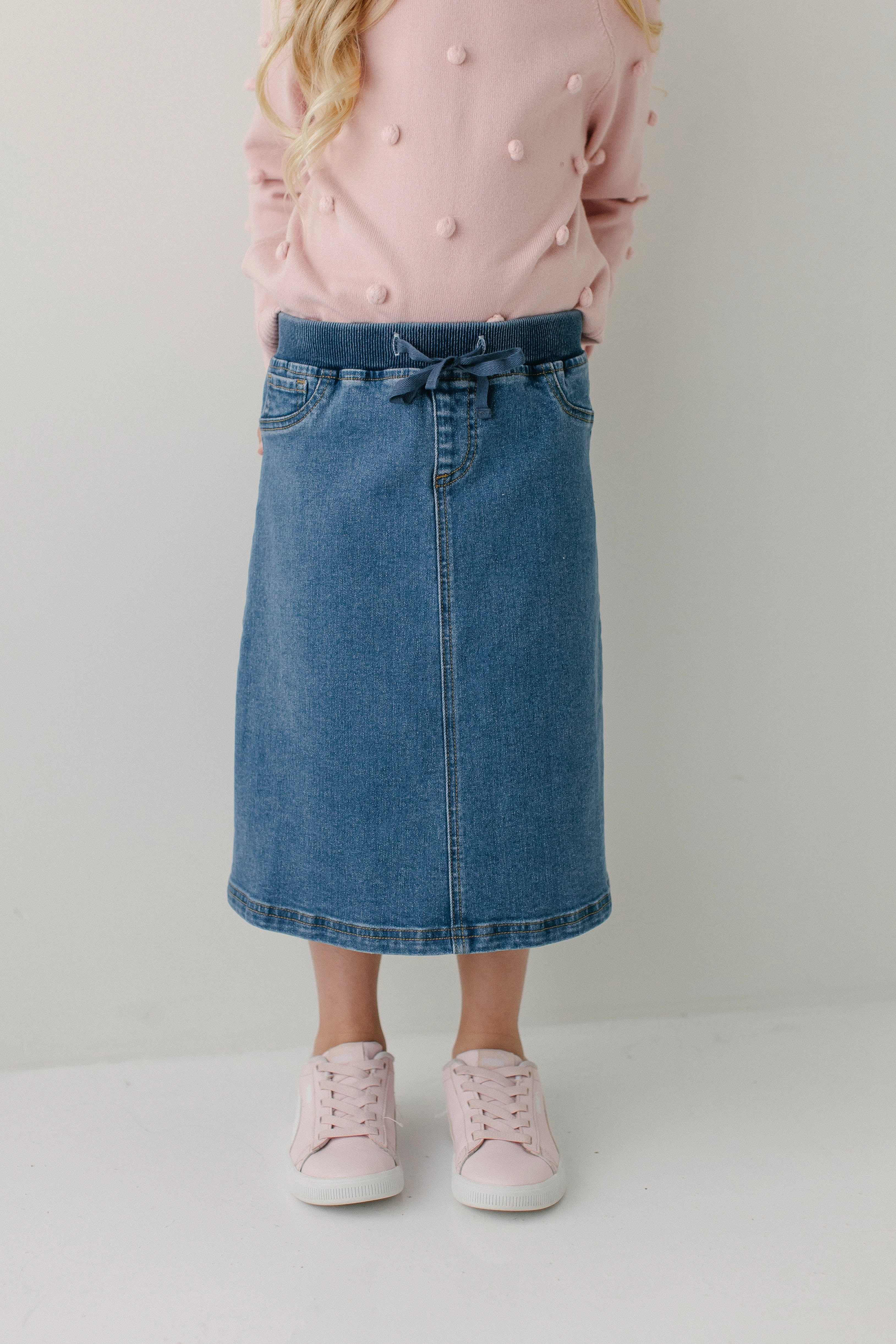 'Ava' Girl Denim Skirt in Medium Wash Weekend Style