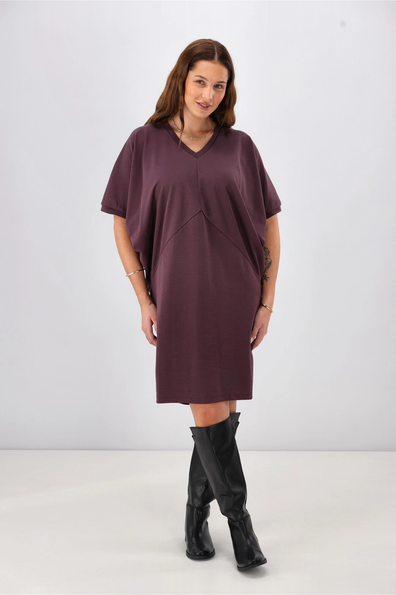 Shine On Label Analaya Angled Panel Knit Tunic Dress Coco Joy Glow Easy Flow