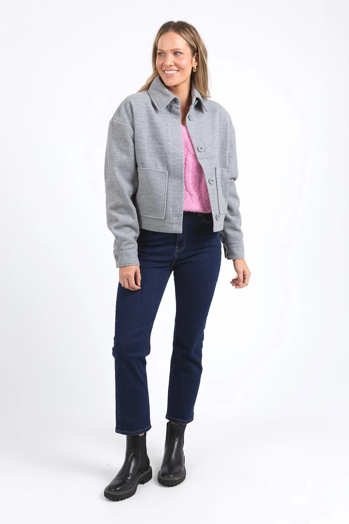 stain resistant coating Elm Beck Jacket Grey Marle