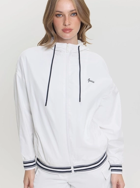 Hooded styles White Kale Active Windbreaker Jacket