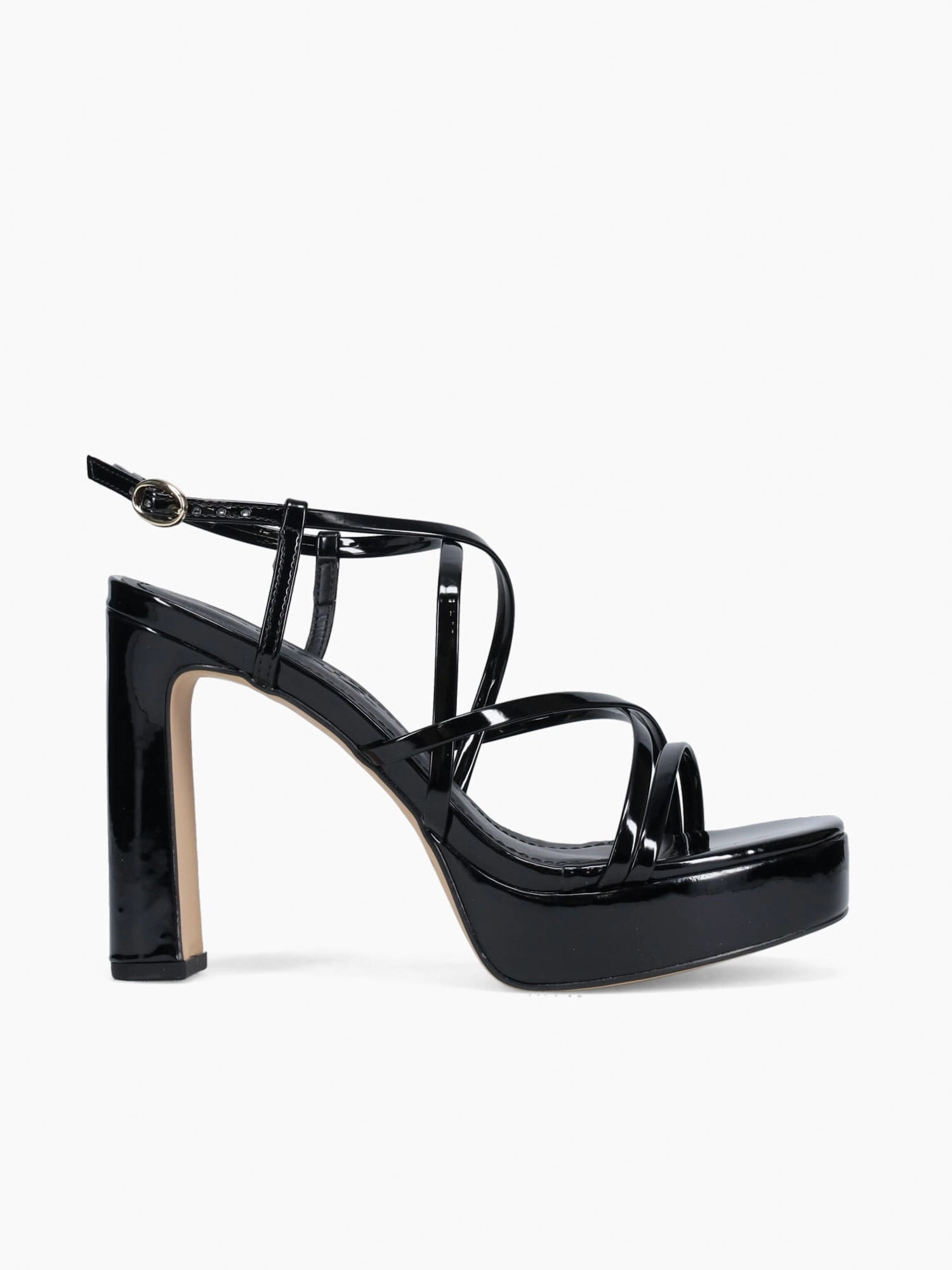 Akiko Black Verniz Trendy Platform Heels