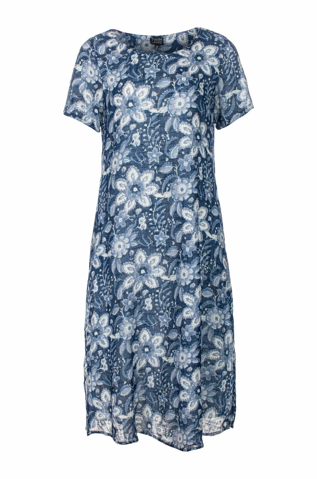 Floral Summer Dress | Blue Sky Garden | 6274C1 Neutral Finish Flutter-Sleeve