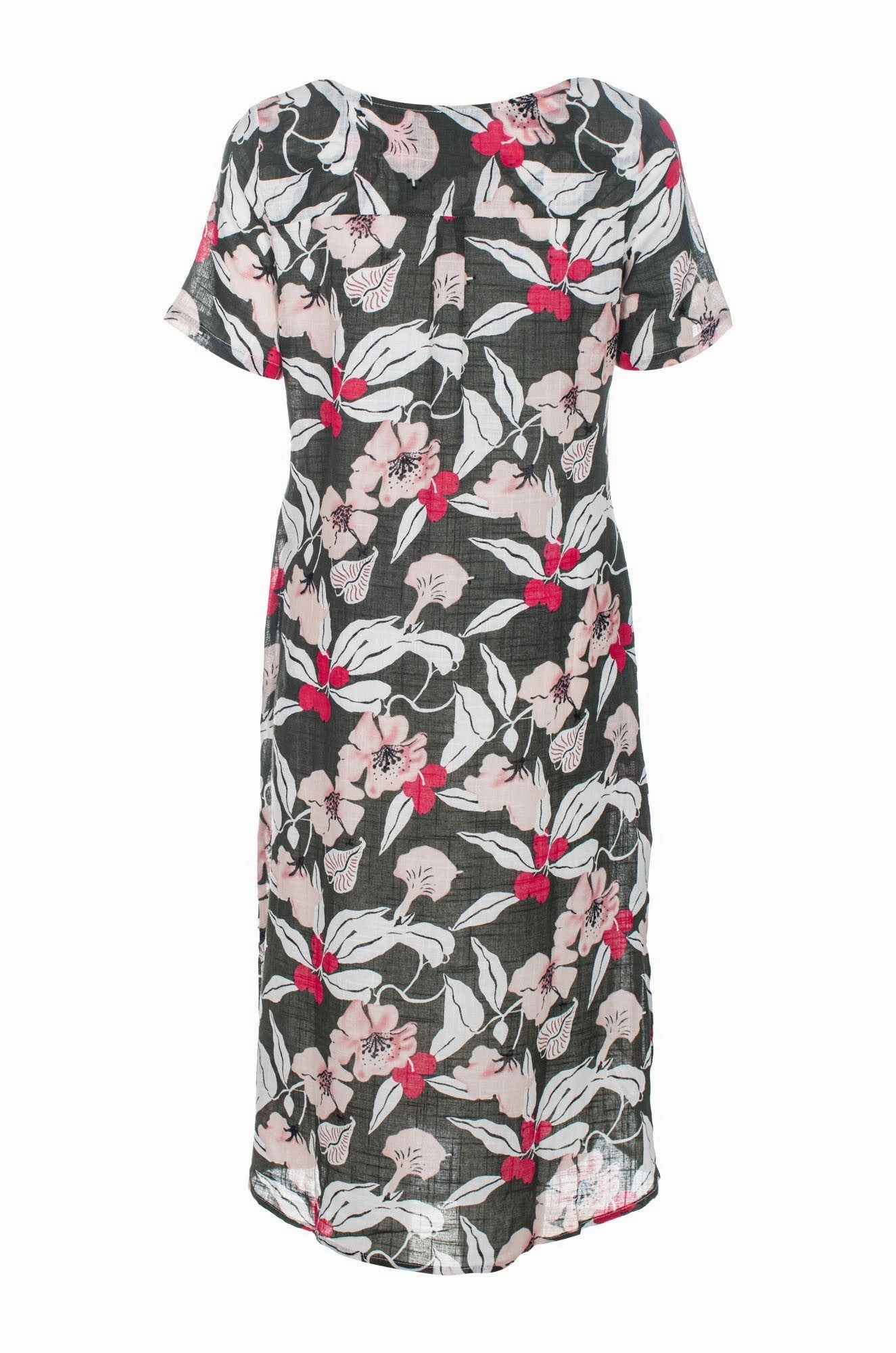 Timeless Edge Floral Summer Dress | Olive Berry Leaf | 6274C1