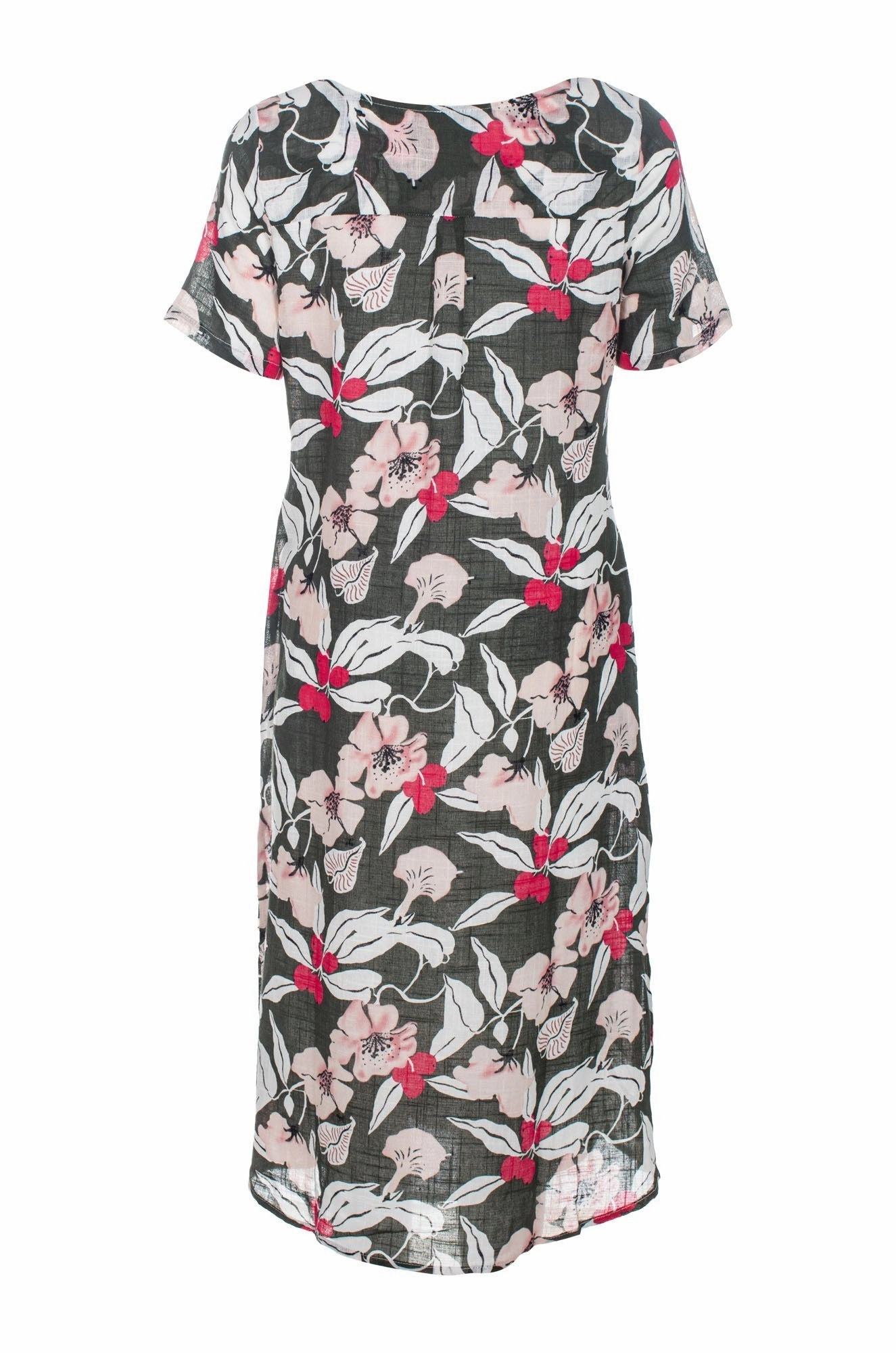 Floral Summer Dress | Olive Berry Leaf | 6274C1 Easy Drape Soft Layering