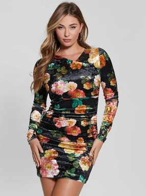 Floral Tess Velvet Mini Dress Go To Wear Travel Essential