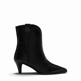 Vend?me Louane black calfskin leather boots Stable Support Snowy Path