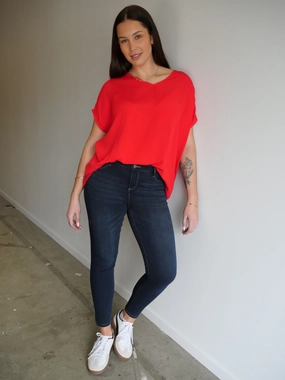 Thermal Warm Home Lounge Shine On Label Sculpt Denim Cropped Jean Super Dark Indigo