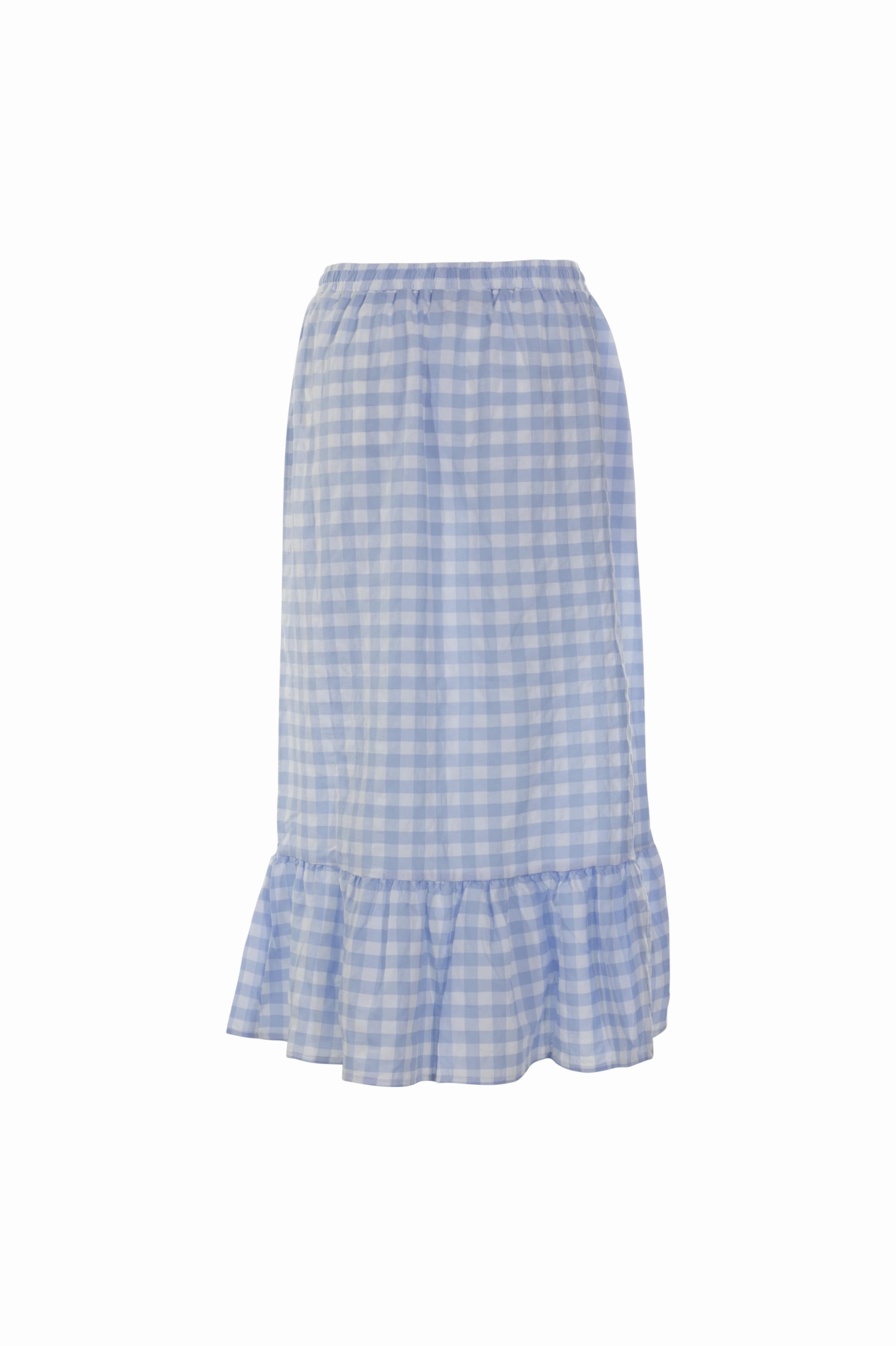 Gingham Skirt with hem frill | Sky/White Big Check | 4077AR Crossback Strap Fall Favorite