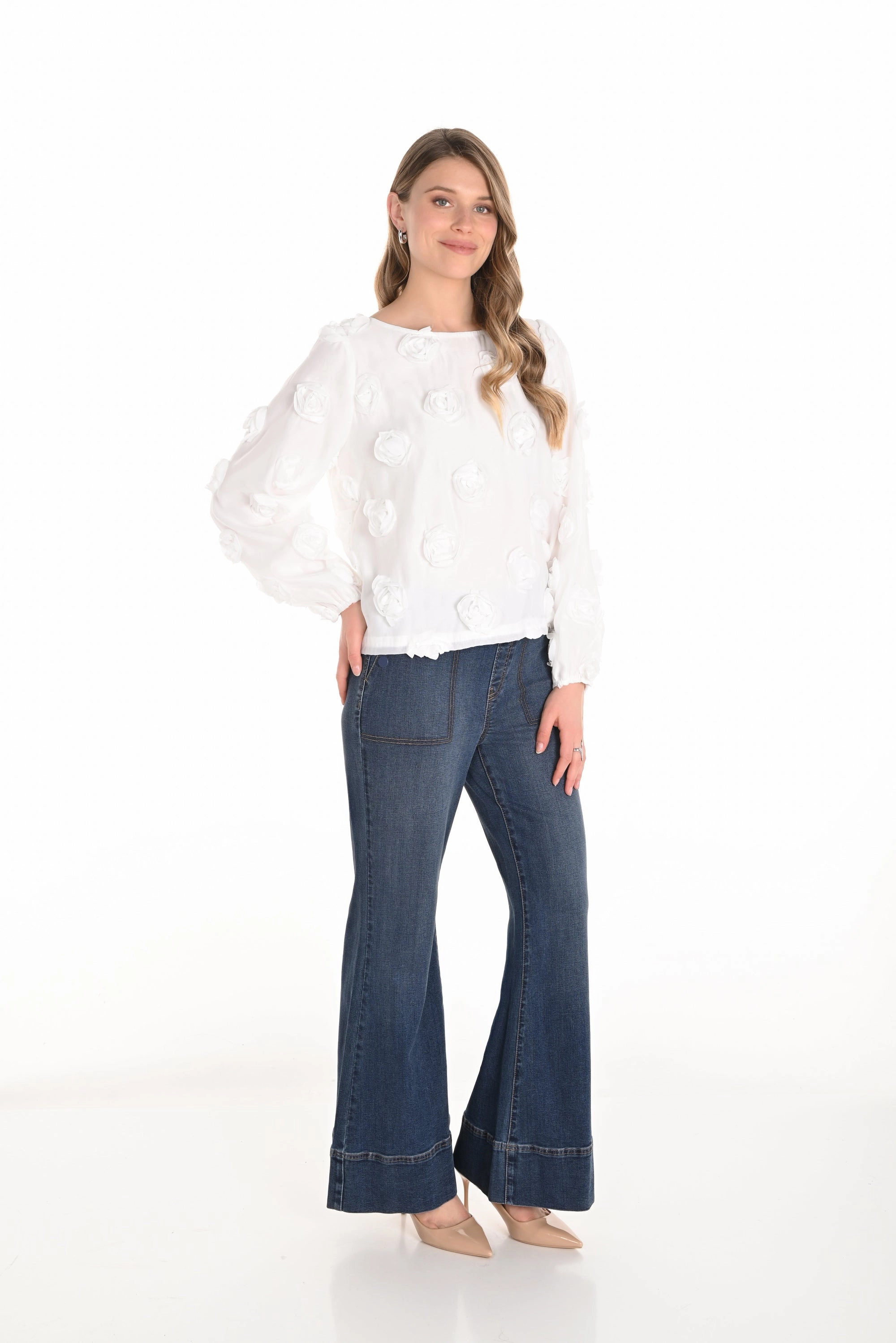 Frank Lyman - High-waisted Wide-leg Trousers Comfy Motion