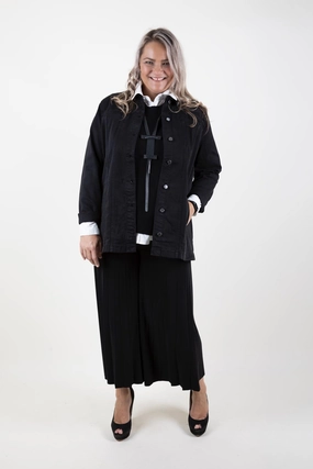 Eco Friendly Textile Articulated Knees French Dressing Jeans - 182551 Longline Denim Jacket