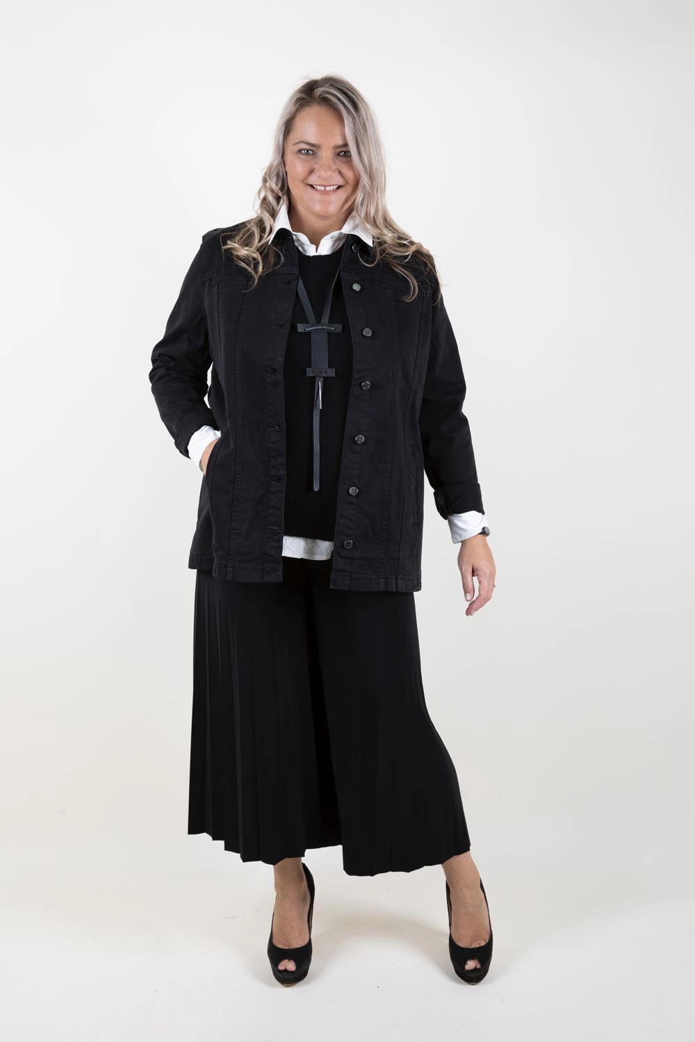 French Dressing Jeans - 182551 Longline Denim Jacket UV Protective Tear Resistant Knit