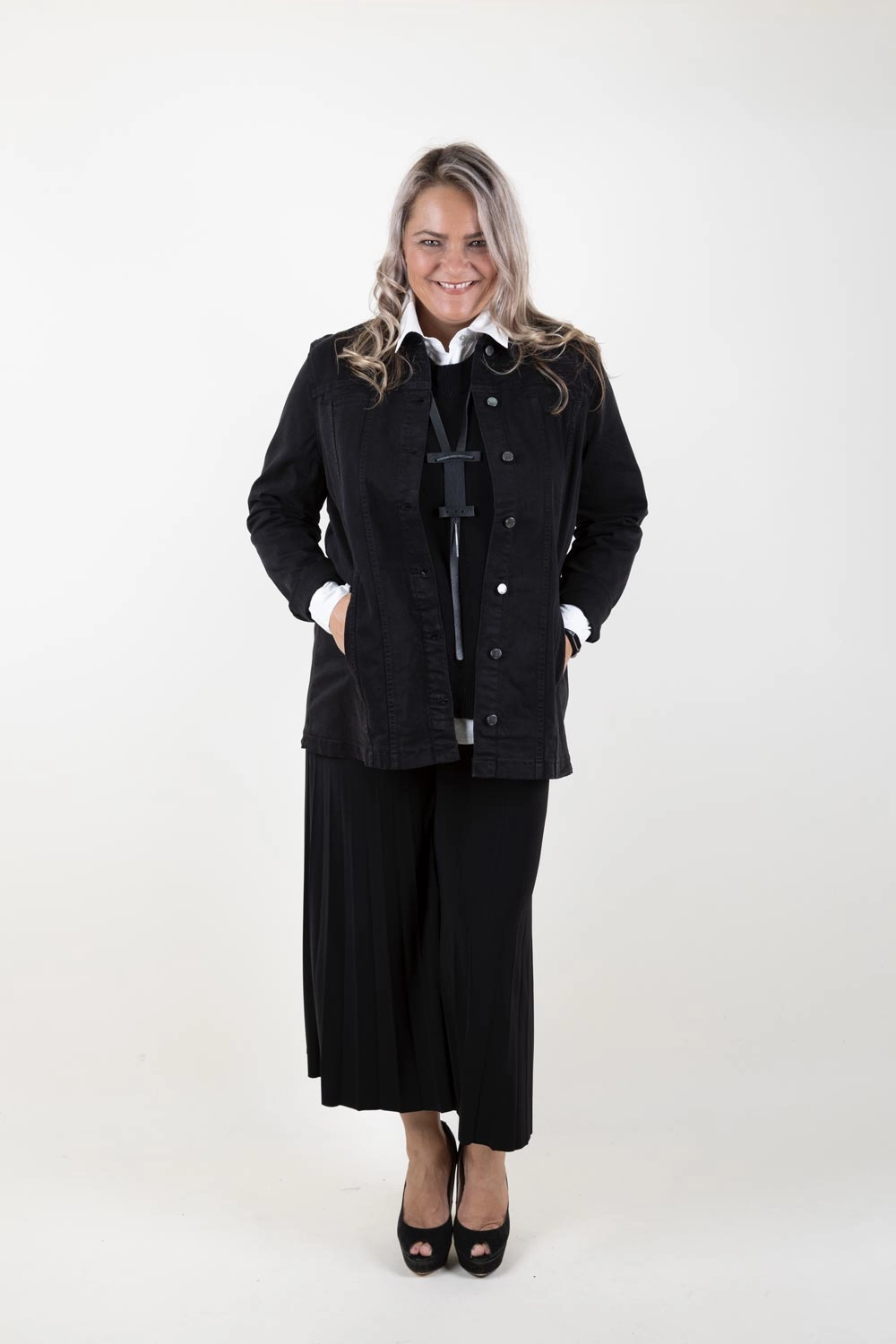 French Dressing Jeans - 182551 Longline Denim Jacket Convertible Cuff System