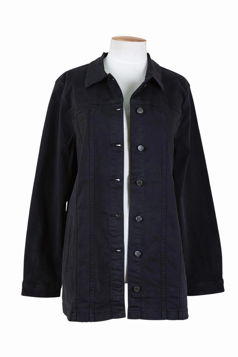 Clean Minimal Look Moisture Management Fabric French Dressing Jeans - 182551 Longline Denim Jacket