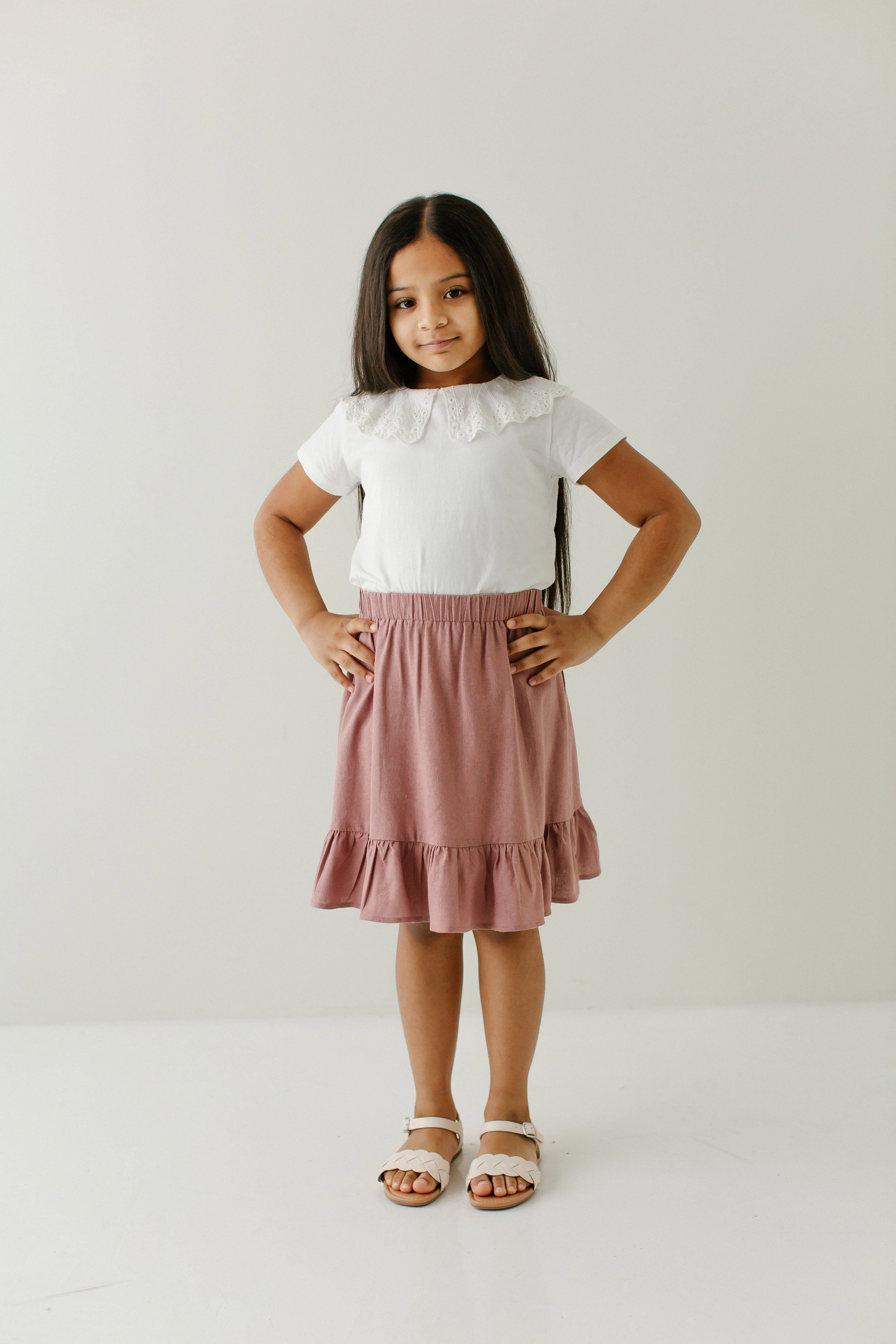 'Tessa' Girl Tiered Knee Length Skirt All Occasion
