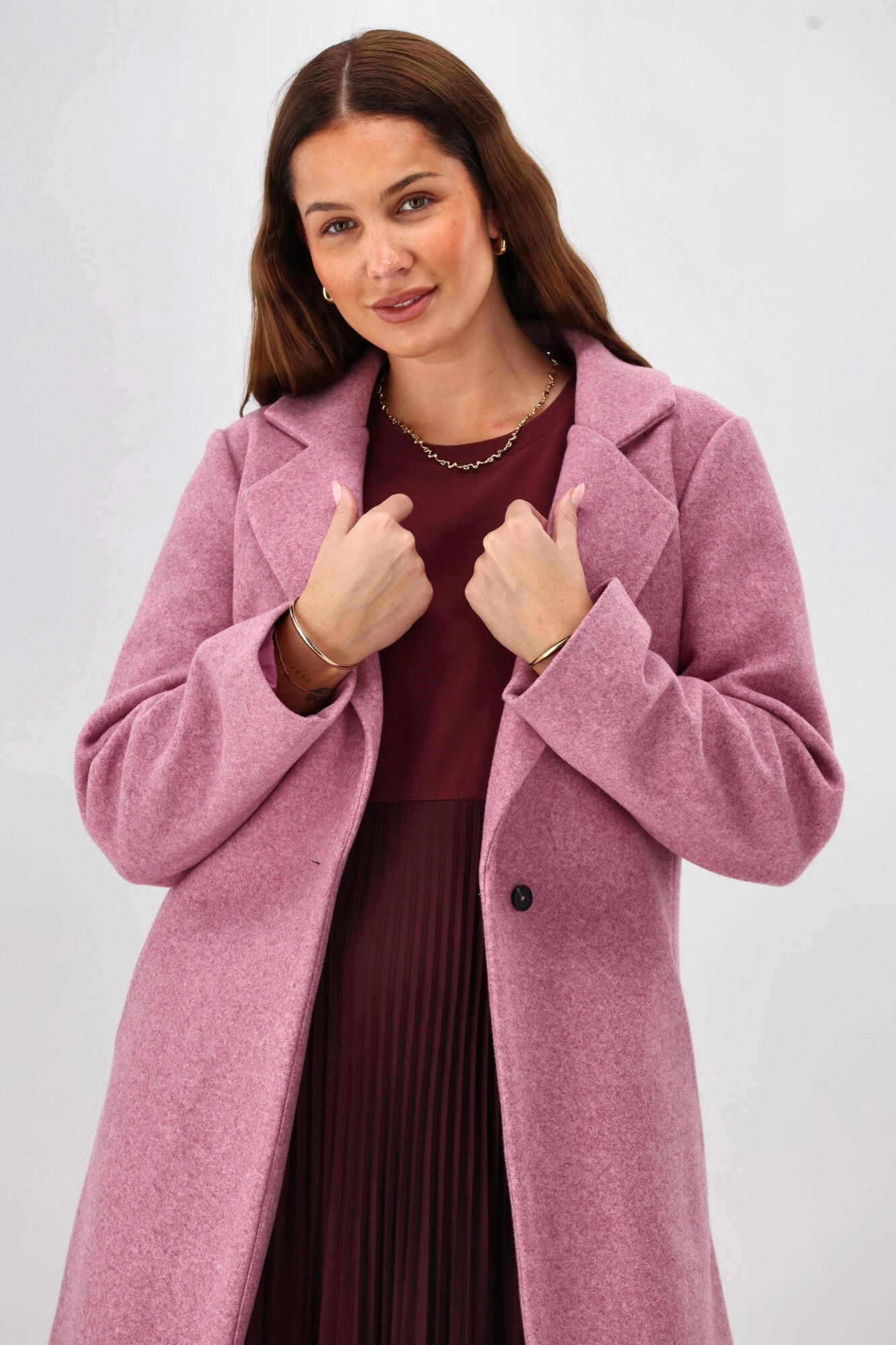 Thermo Regulating Fabric Shine On Label Caspian Winter Coat Pink