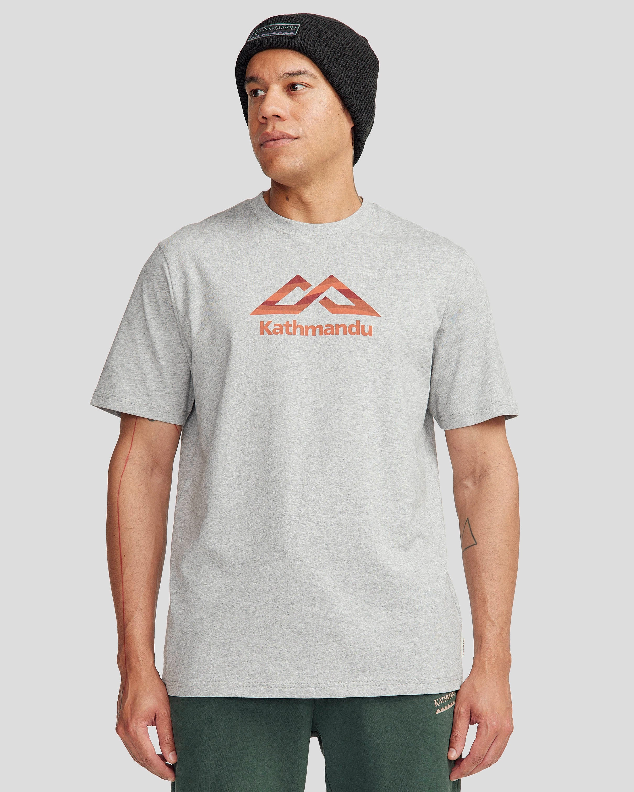 VentilatedBackPanel Men's Logo Fill Organic T-shirt - Light Grey Marle