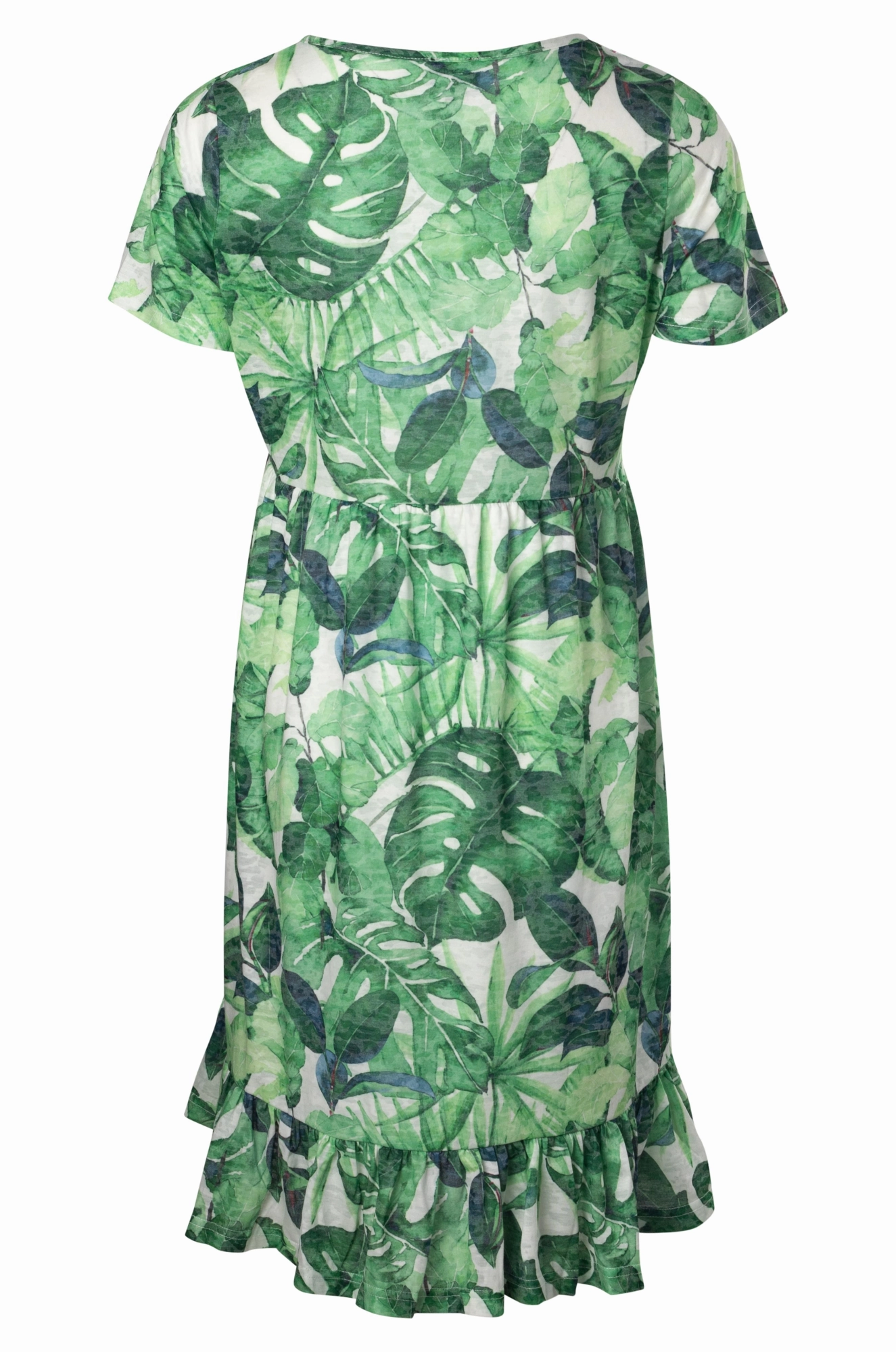 Frill hem Burnout Dress | Garden Palms | 6057A1 Relaxing Style windproof