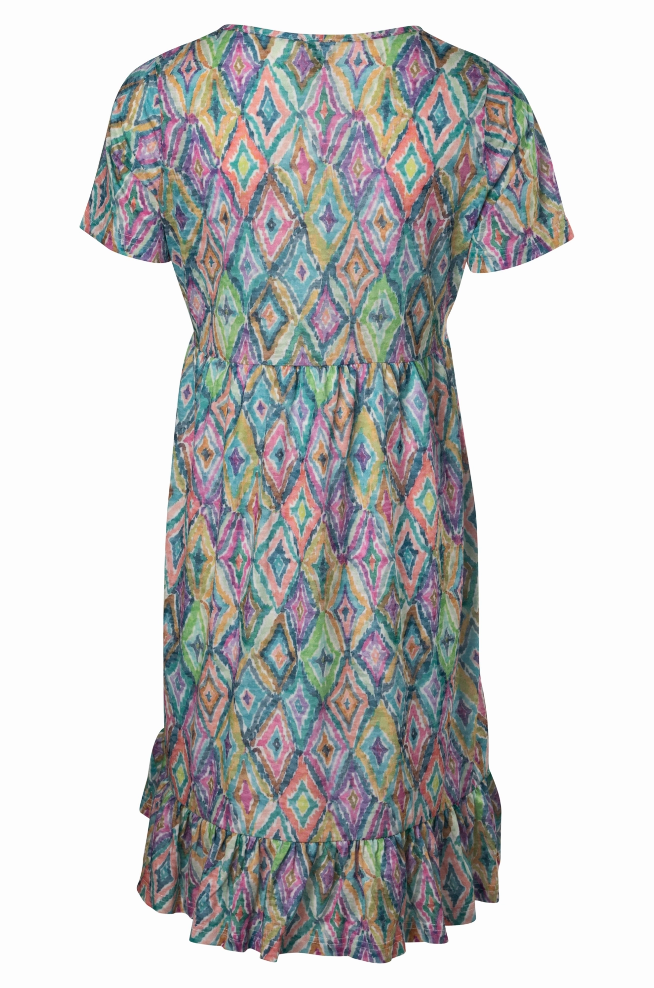 Frill hem Burnout Dress | Multi Diamonds | 6057A1 Minimal Fit Sleek Movement