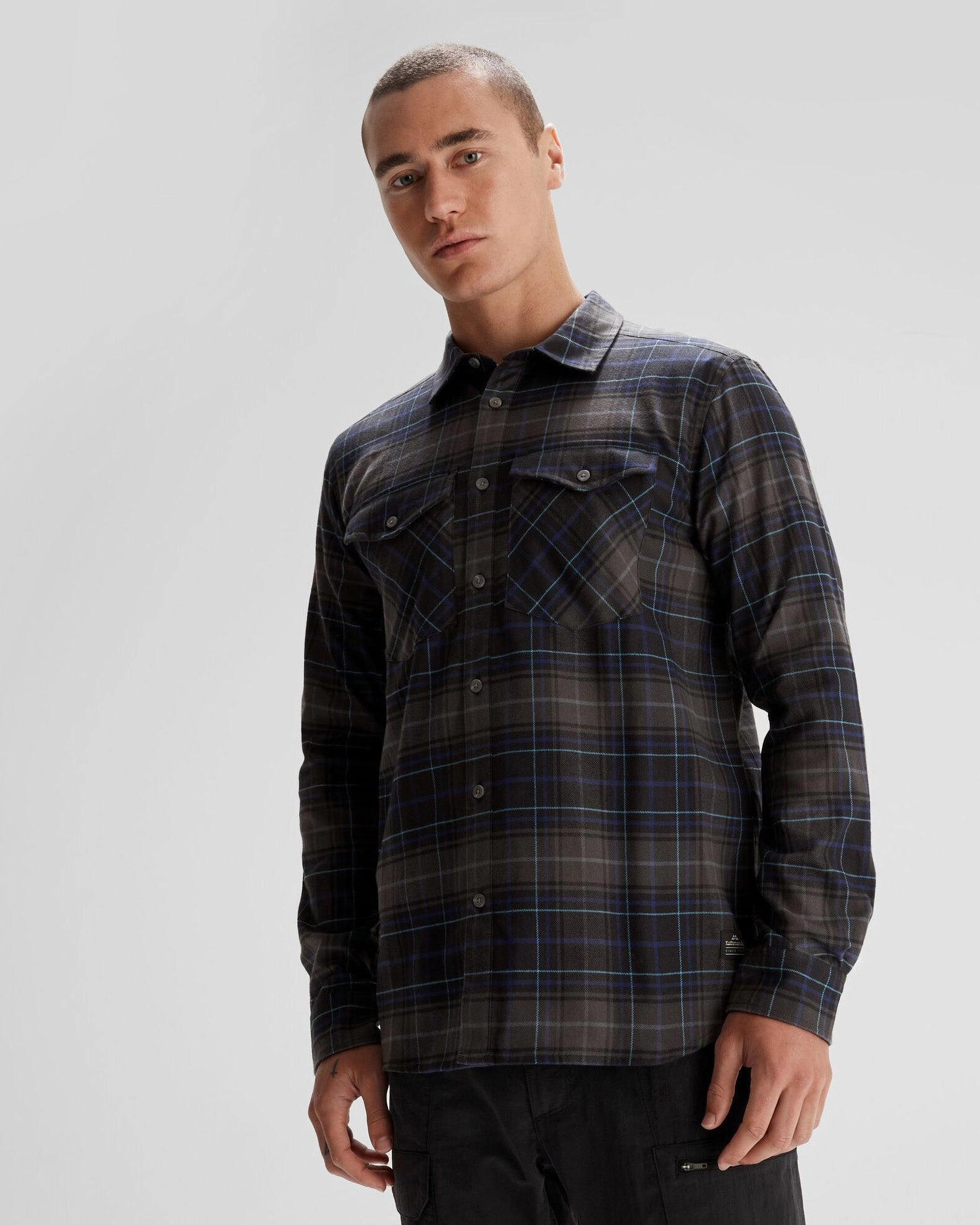 Men's Carrillon HF Long Sleeve Shirt - Hillside Plaid Charcoal Versatile Fit