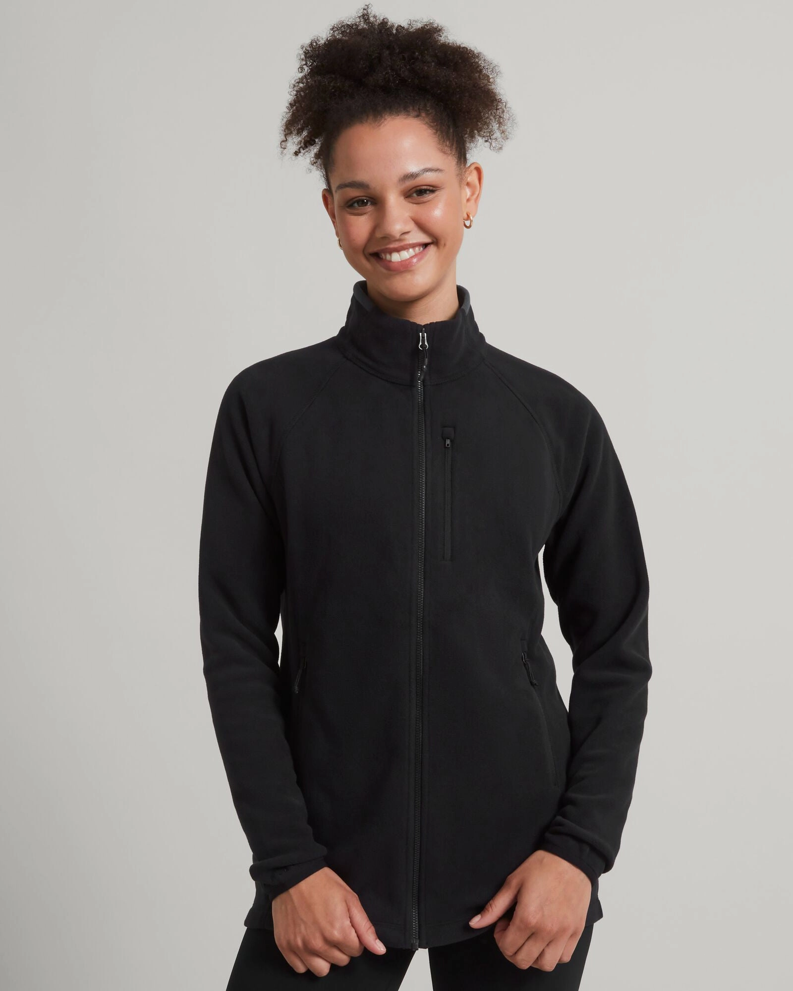 Women's Ridge 100 PrimaLoft Bio Fleece Jacket - Black Slim Fit Design Winter Outerwear