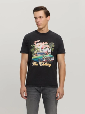 Fashionable Style Black Summer Car T-Shirt