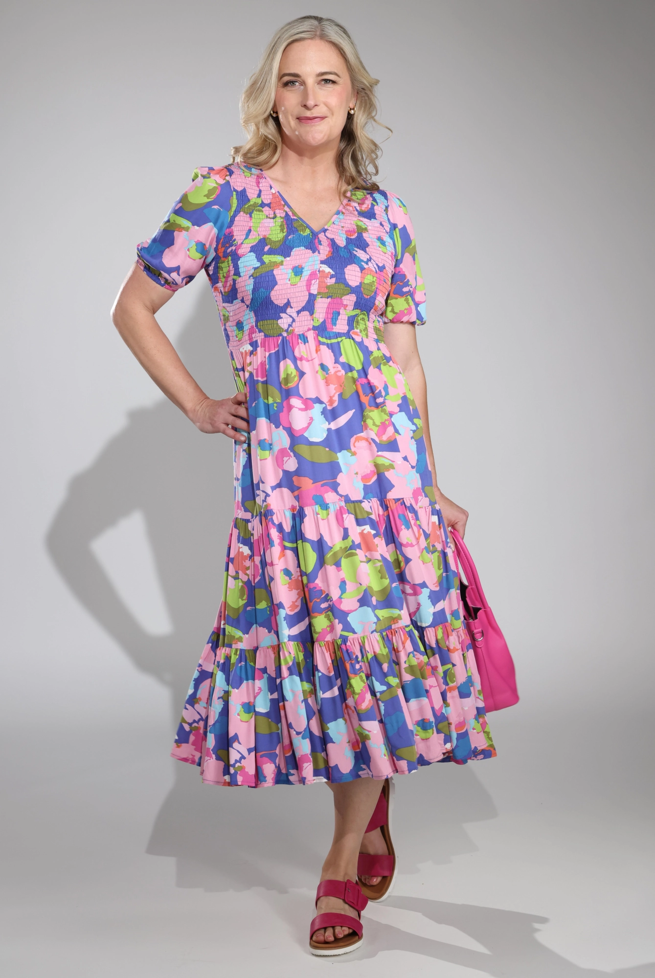 Layered Style Versatile party outfit Maxi Dress | Lavender Bouquet | 3354C1