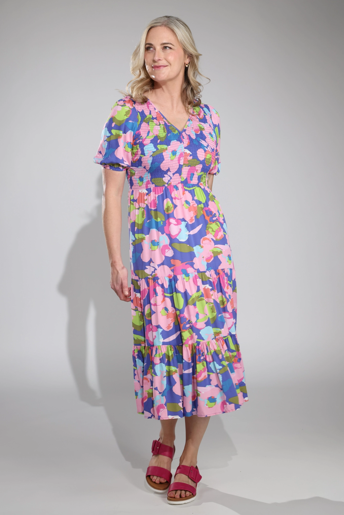 Maxi Dress | Lavender Bouquet | 3354C1 Wide Swing Sunset Glow