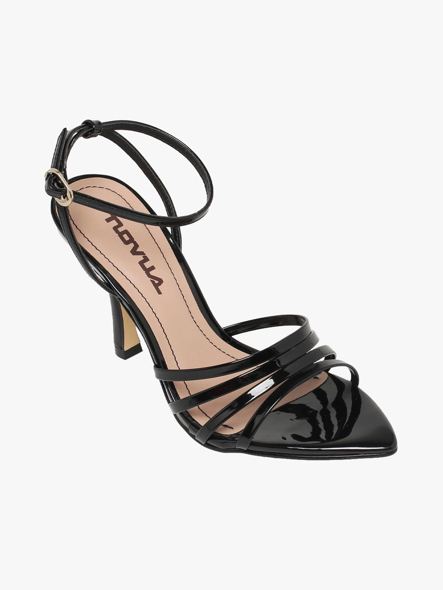 Geraldine Preto Verniz Metallic Stilettos