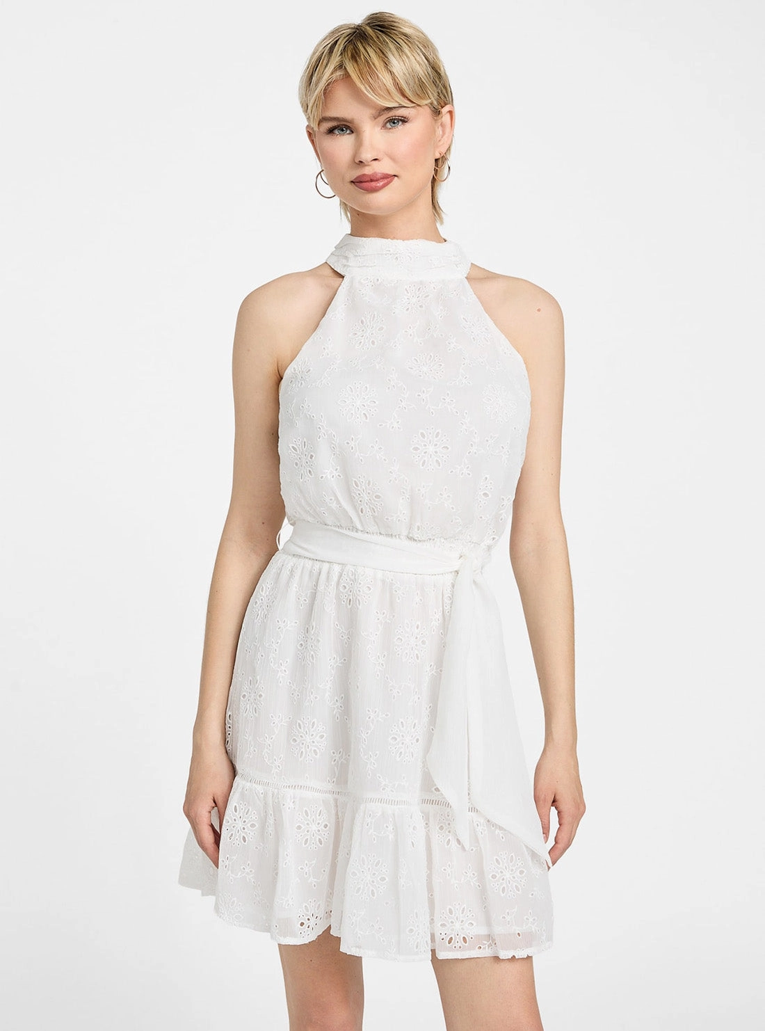 Eco White Daniele Mini Flare Dress Perfectly Fit Look