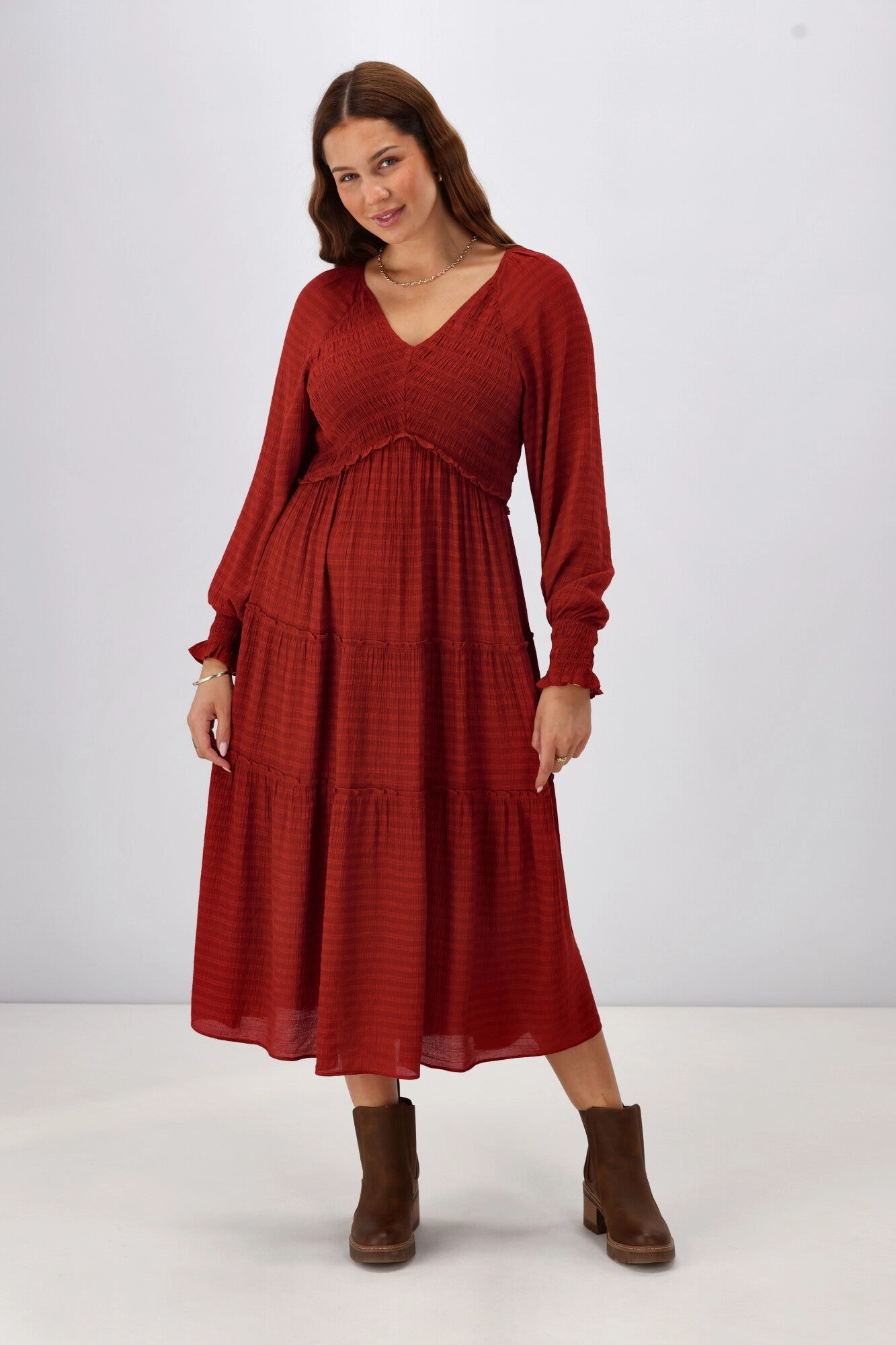 Date Nightwear Silk Shine Gloss The Label Aurelia Angle Shirred Bodice Dress Wine