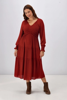 Date Nightwear Silk Shine Gloss The Label Aurelia Angle Shirred Bodice Dress Wine