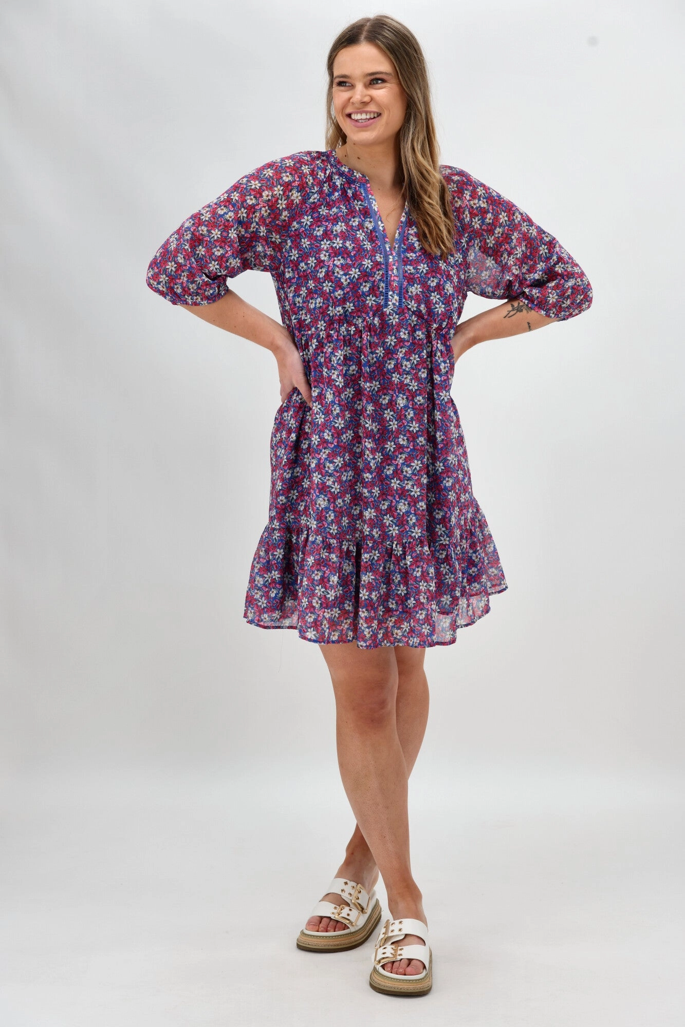 Gloss The Label On Barter Empire Dress Pink Floral Bright Feel