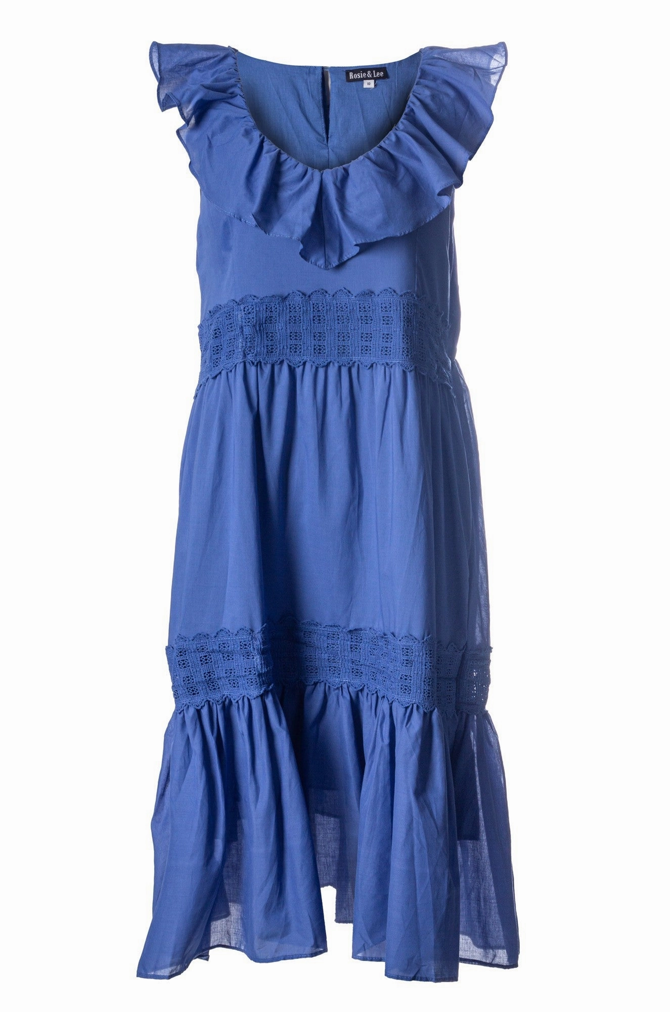 Lounge Ready Smart and Relaxed 100% Cotton Voile Dress | MED BLUE | 6423A1