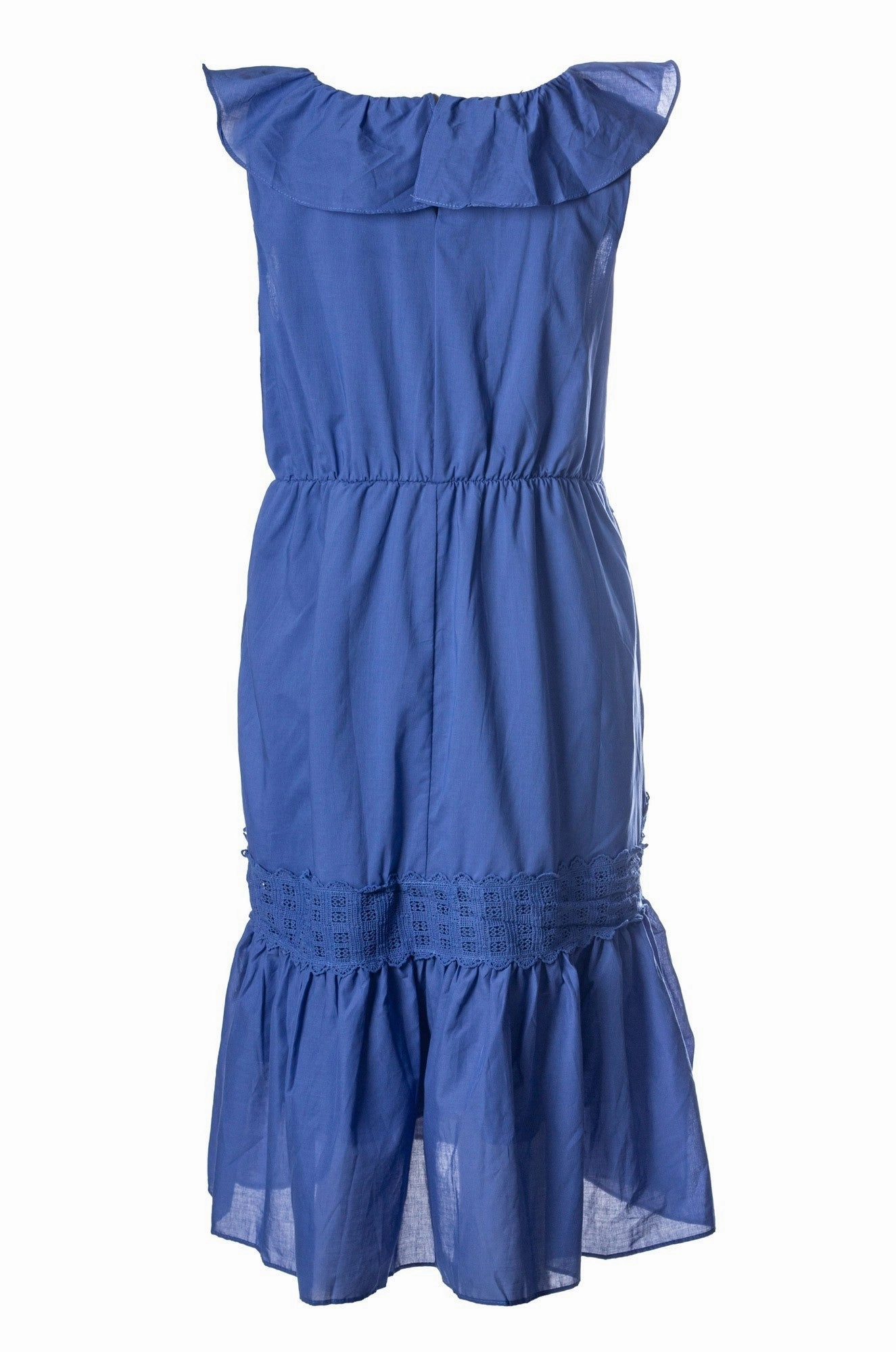 100% Cotton Voile Dress | MED BLUE | 6423A1 Flexible Mood Modern Silhouette