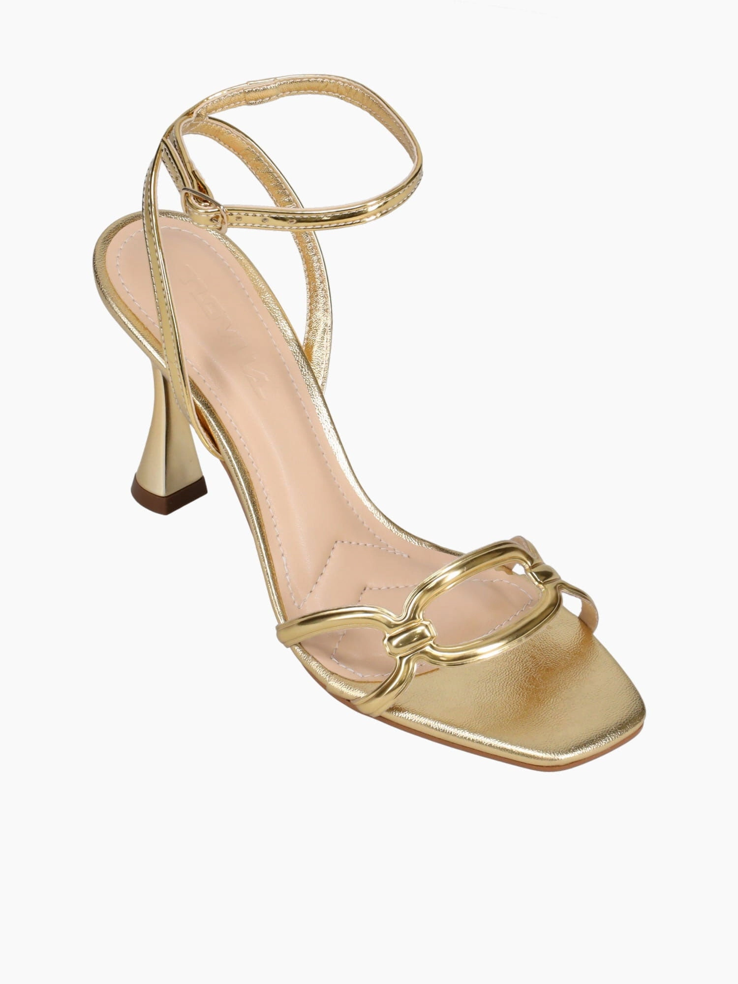 Pumps Shoes Clarissa Gold Laminado