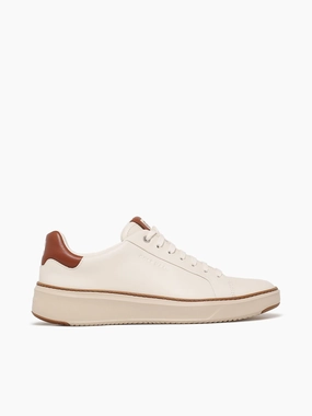 Grandpro Topspinsneaker Ivory Carame lea Indoor