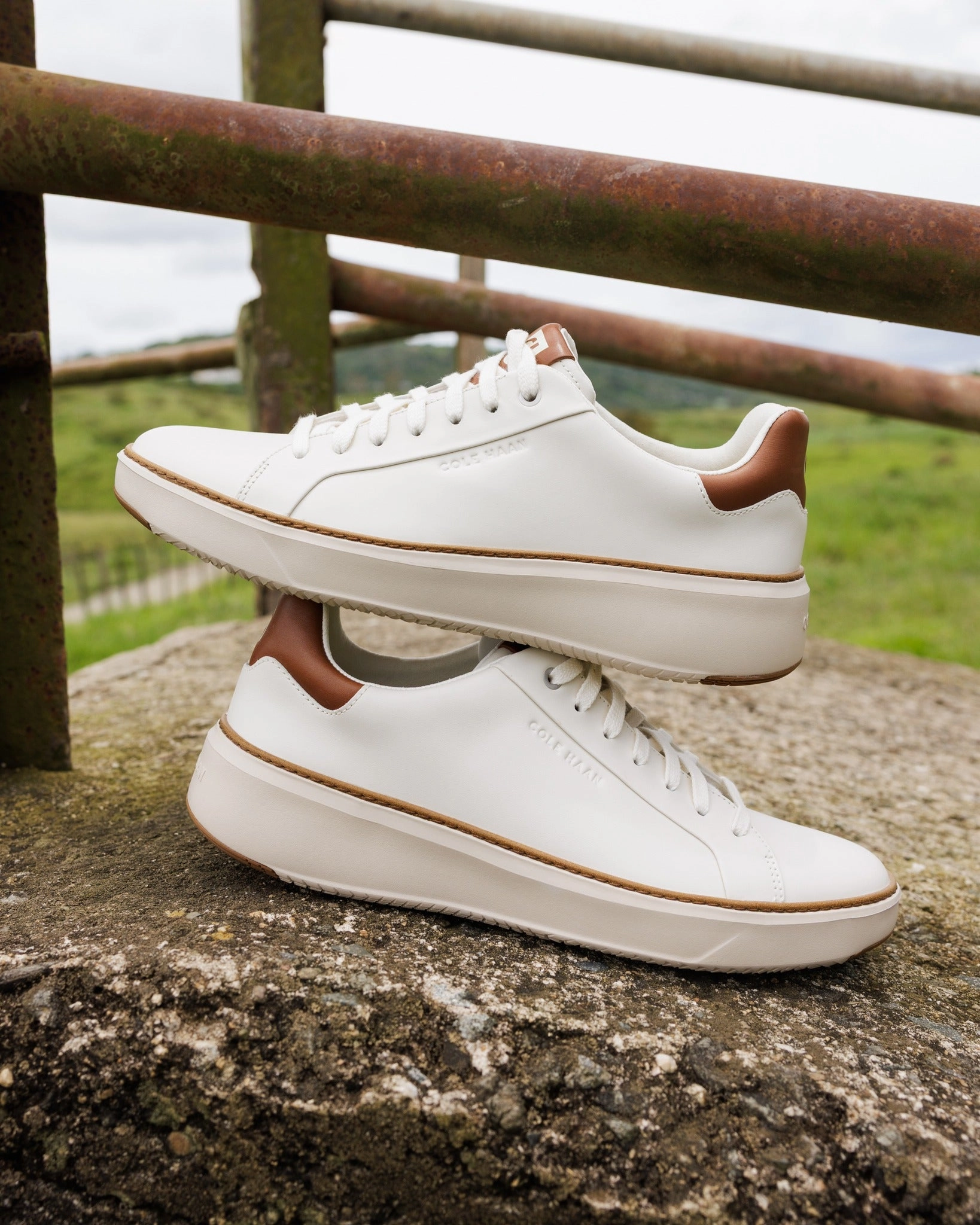 Fresh Touch Grandpro Topspinsneaker Ivory Carame lea