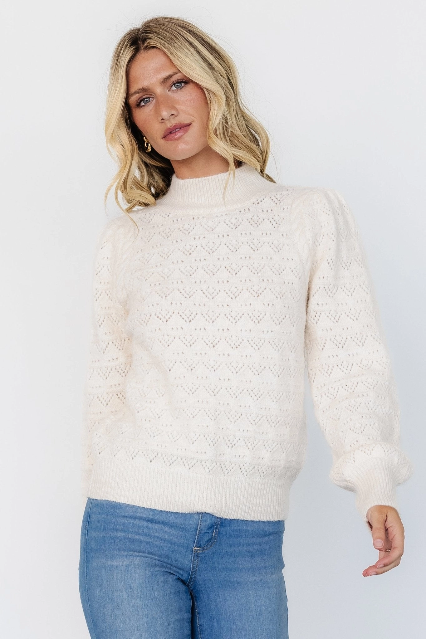 casual knitwear Cozy Essentials Grayson Sweater | Cream
