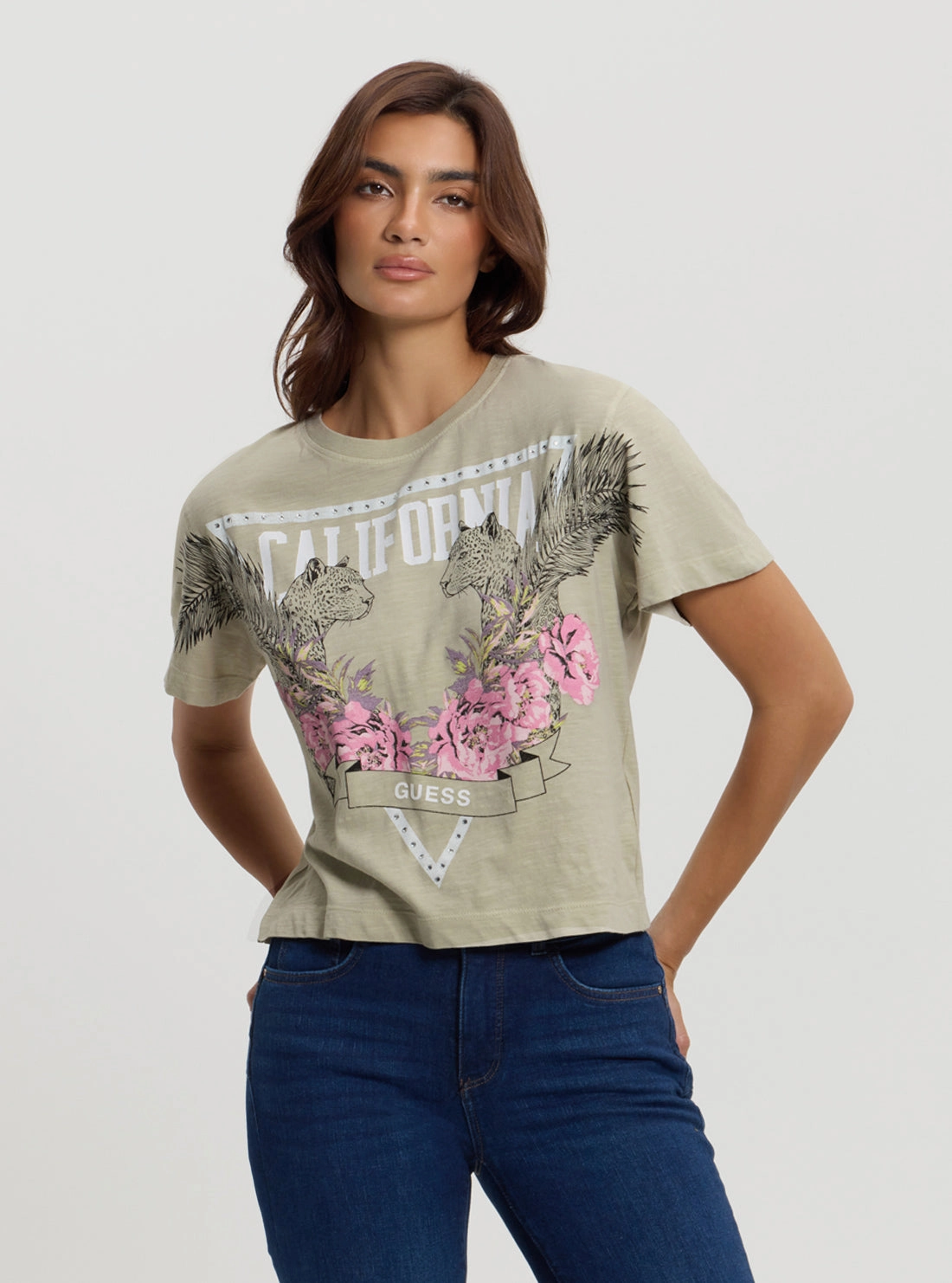 Ethically Sourced Yarn Green California Print T-Shirt