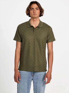 Green Logan Knitted Polo Shirt Soft touch finish Versatile Layer
