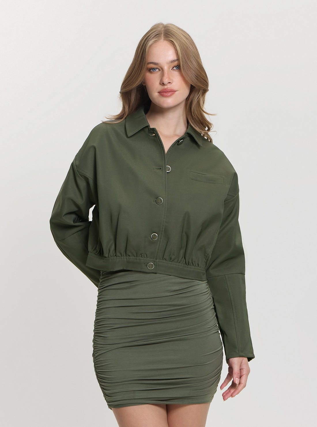 Green Rian Twill Jacket Classic Urban Wear Breathable Softshell Layer