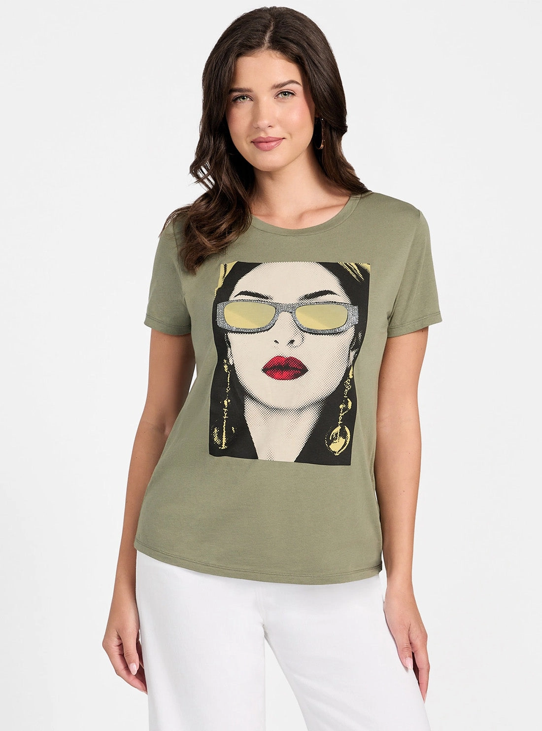 Green Sunglasses Model Easy T-Shirt Tension Balanced Design