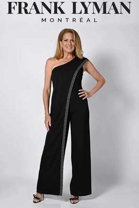Frank Lyman - 238118 One Shoulder Jump Suit Seamless Wear Simple Utility