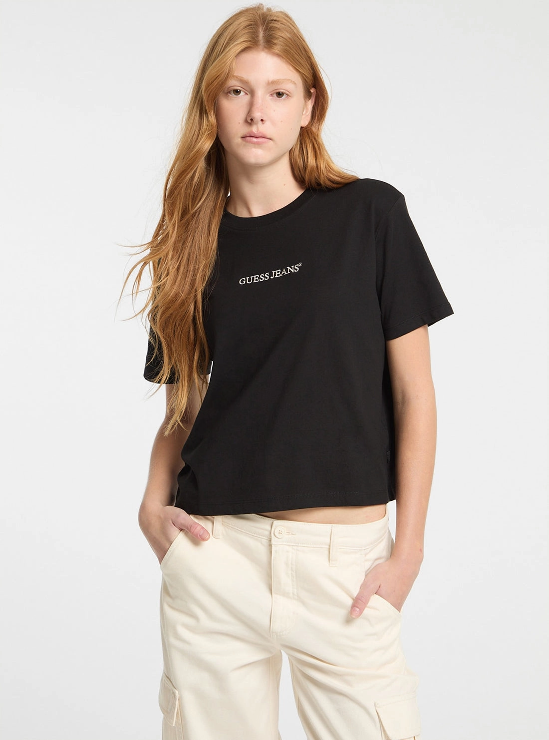 Guess Jeans Black Logo T-Shirt All Weather Performance Fabric